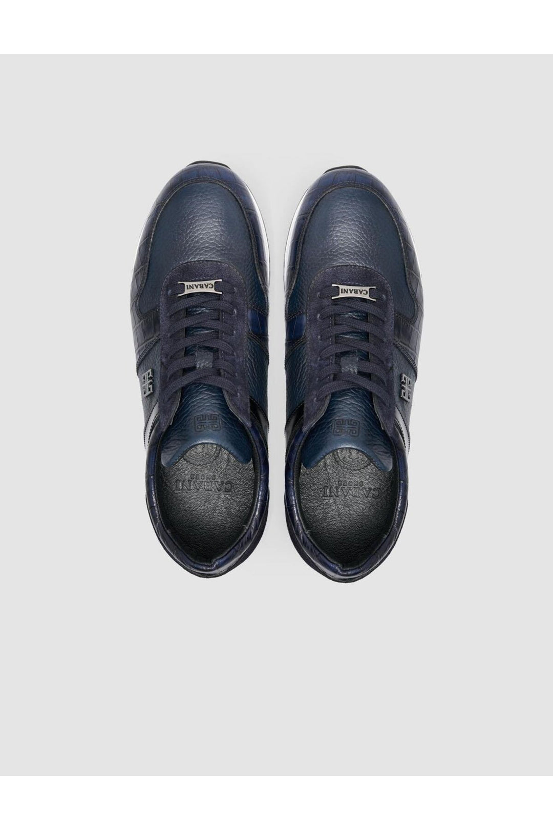 Cabani Shoes %100 Cuir véritable Bleu marine Chaussures de sport pour hommes - Bleu marine