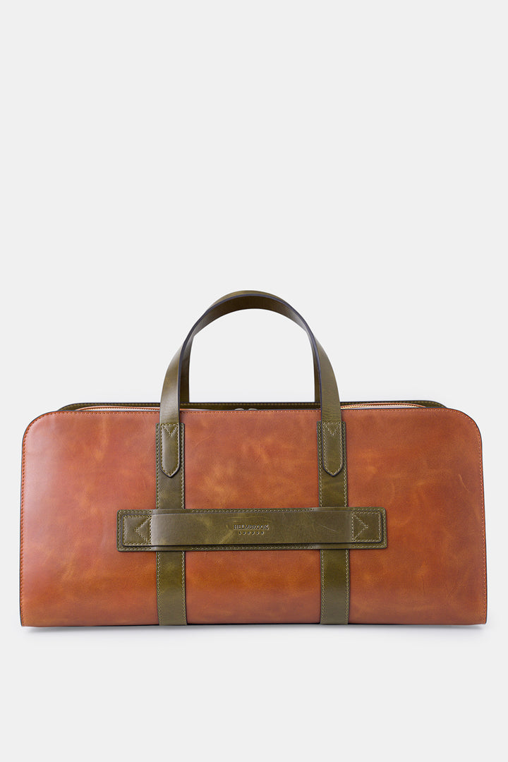helmbrook Sac de voyage unisexe en cuir véritable Leonard avec sangle