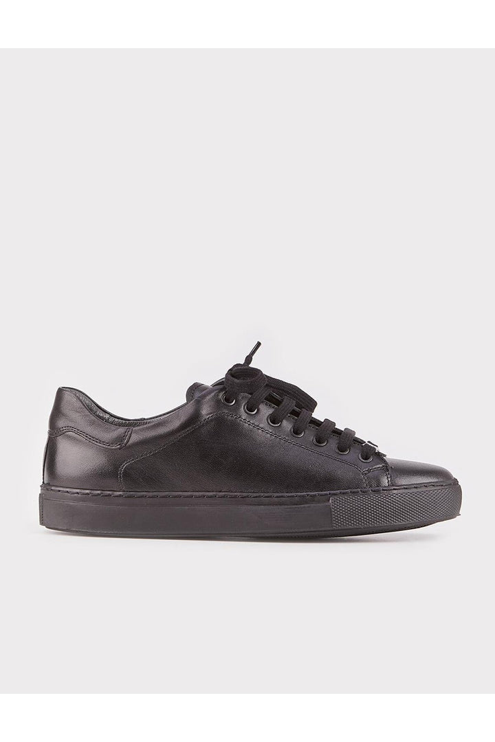 Cabani Shoes Chaussures de sport pour femmes en cuir véritable noires à lacets et coutures. - Multicolore