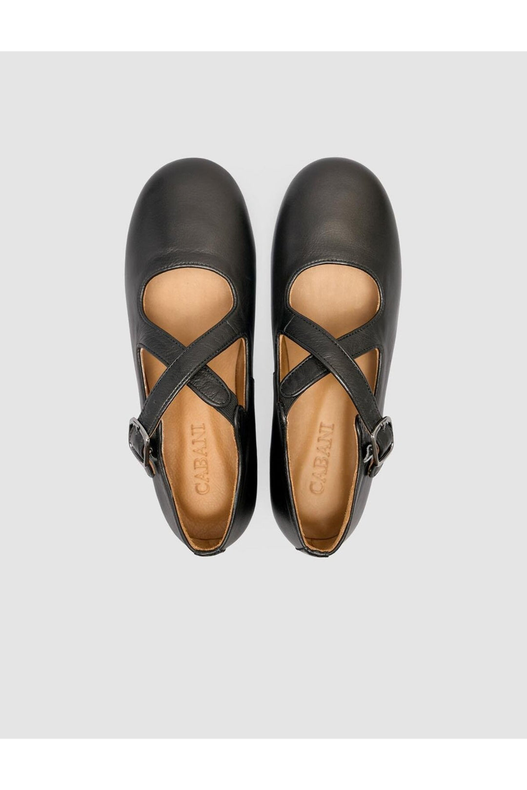 Cabani Shoes %100 Cuir Véritable Ballerines Noires pour Femmes - Noir