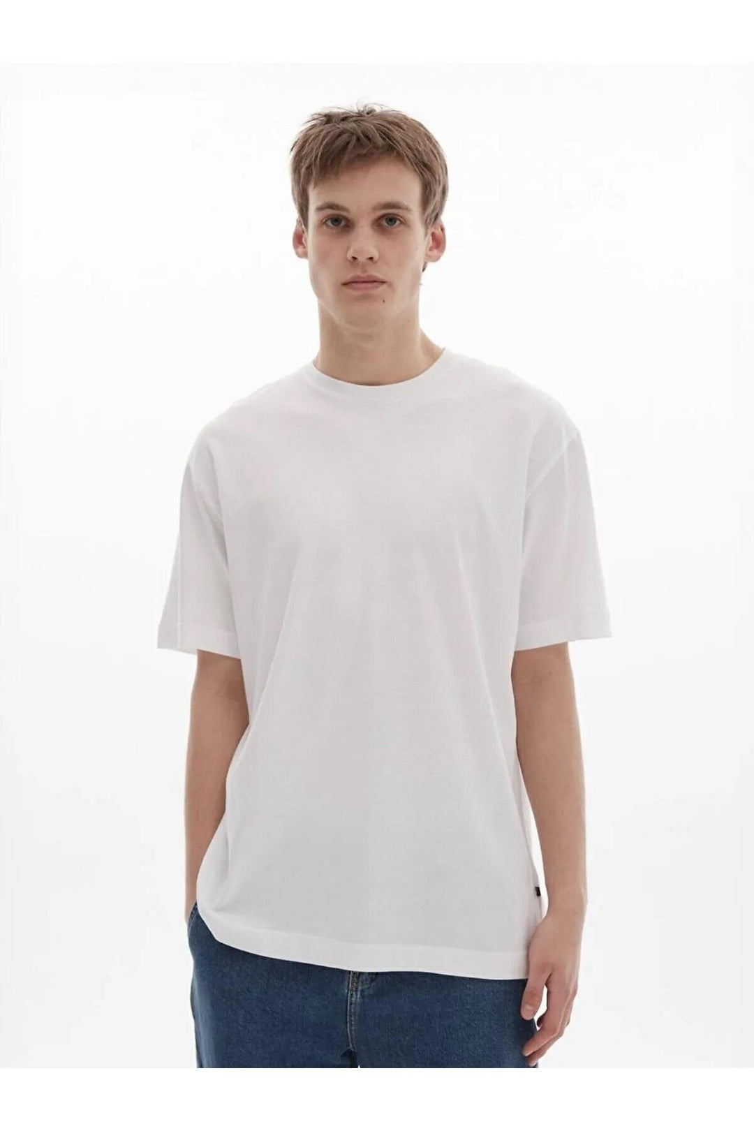 LTB T-shirt blanc ample à manches courtes Zero Collar Pressure