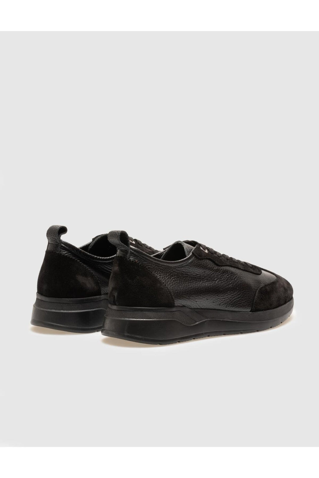 Cabani Shoes Chaussures de sport pour hommes en cuir véritable suédé noir avec lacets - Noir