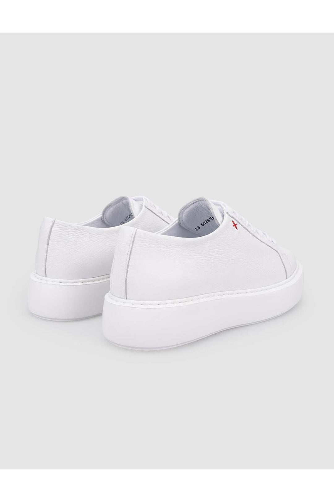 Cabani Shoes Chaussures de sport pour femmes en cuir véritable blanc à lacets 100% - Blanc