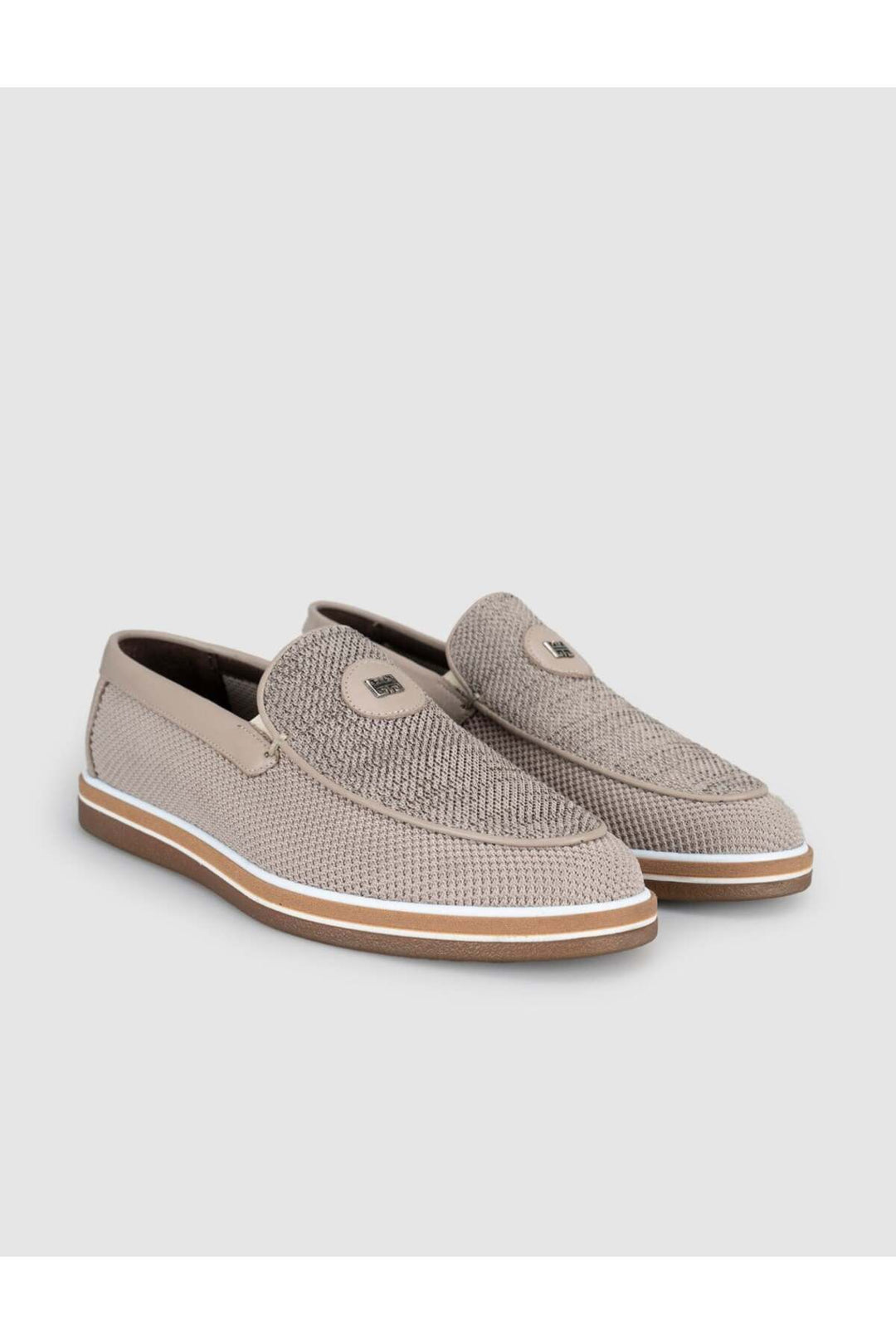 Cabani Shoes Chaussures pour hommes en tricot beige Loafer - Beige