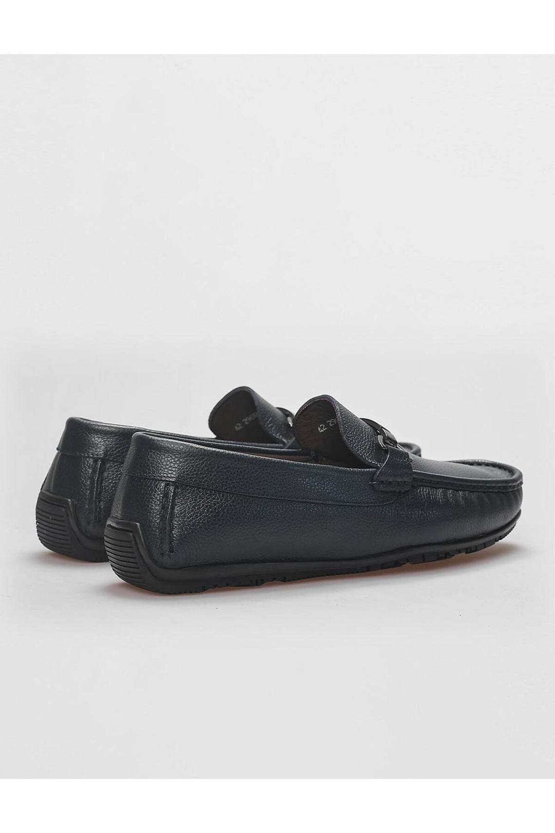 Cabani Shoes Mocassins pour hommes en cuir véritable avec détail de boucle bleu marine. - Bleu marine