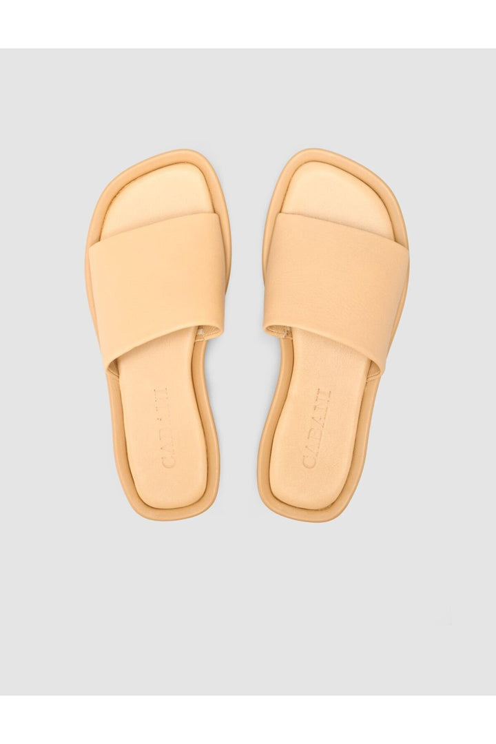 Cabani Shoes %100 Cuir véritable Chaussons femme Beige - Multicolore