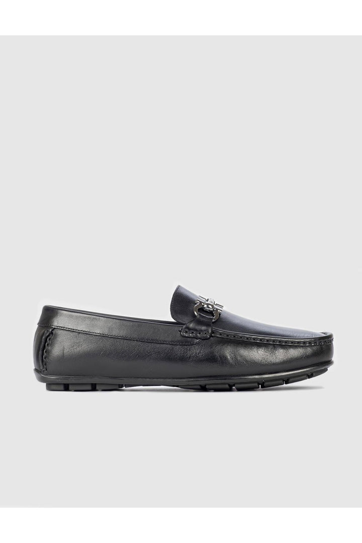 Cabani Shoes Bottines en cuir véritable noir pour homme à bande avec boucle - Noir