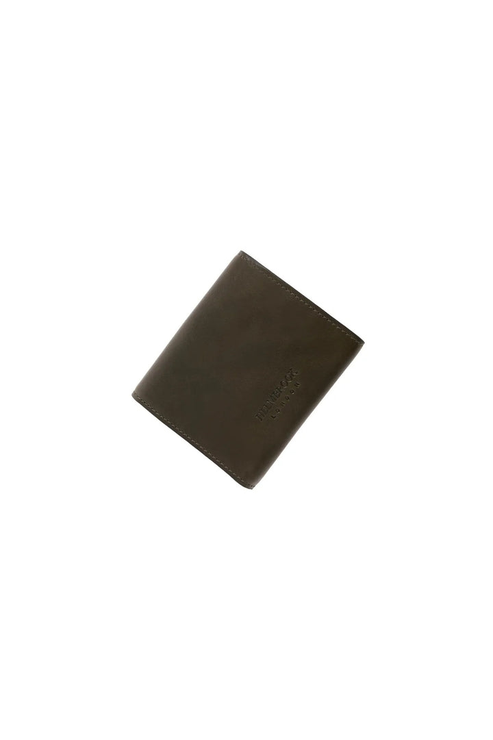Helmbrook Grande fermeture à glissière de portefeuille en cuir véritable pour femmes avec couvercle protégé par RFID Eleanor Khaki Coffee