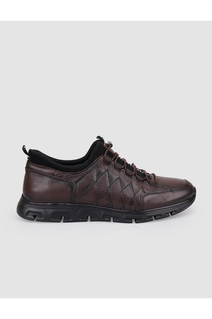 Cabani Shoes %100 Cuir Véritable Chaussures de Ville pour Hommes à Lacets Marron avec Clip - Multicolore