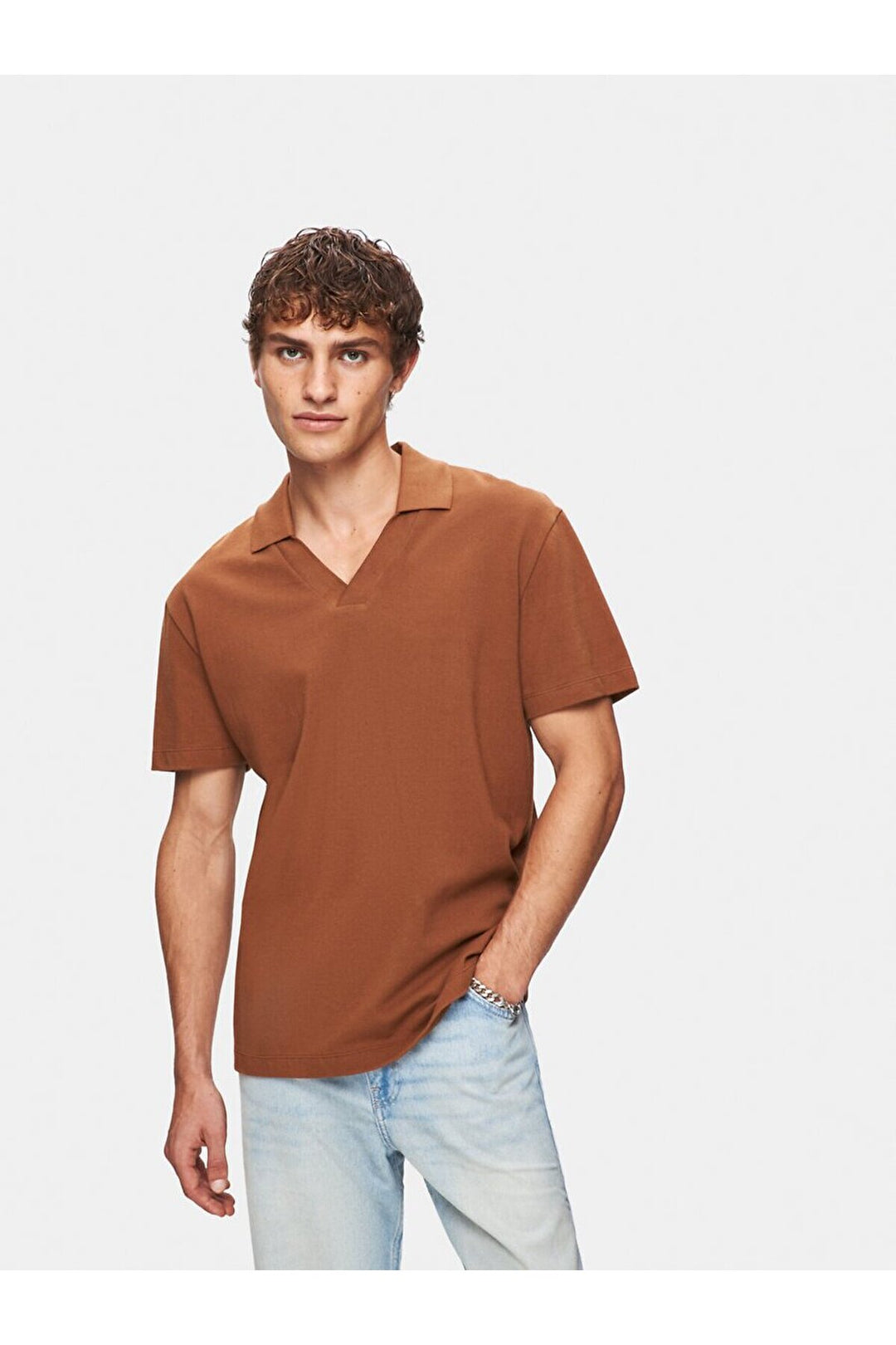 LTB Polo à col roulé classique Bass Brown Tee-shirt
