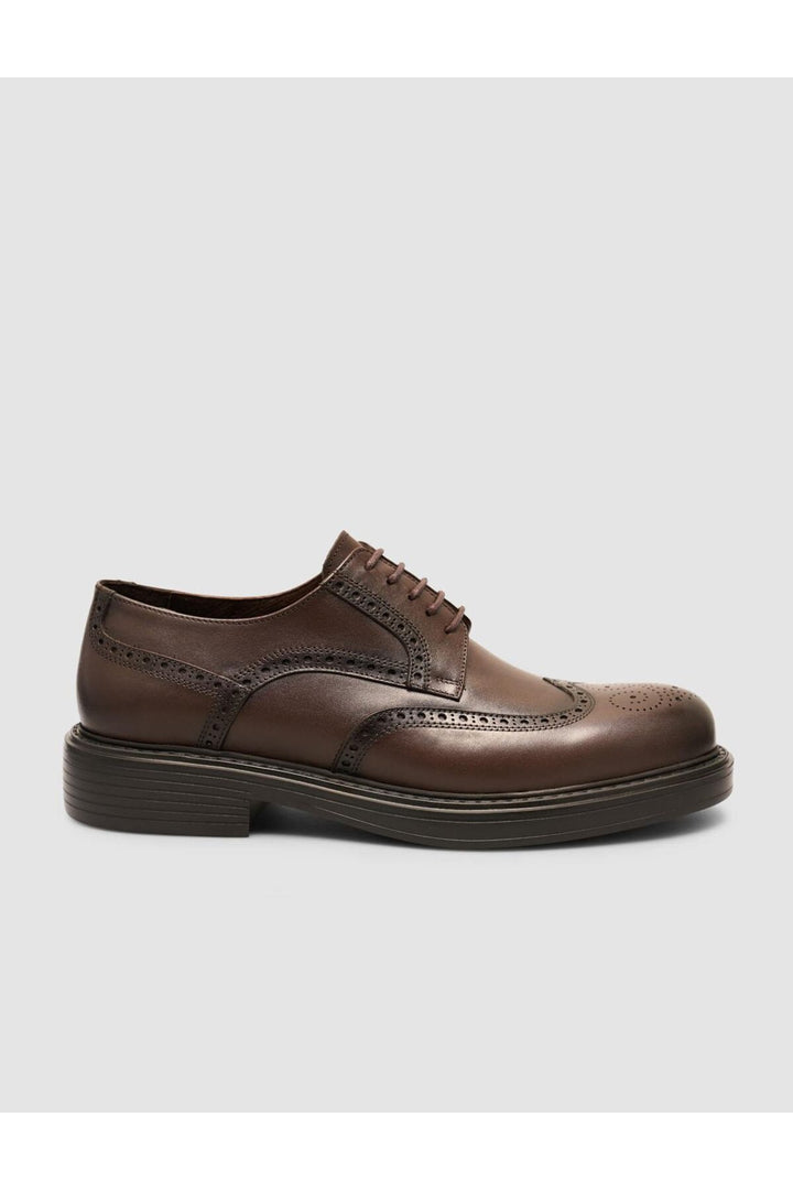 Cabani Shoes Chaussures classiques pour hommes en cuir véritable noir à lacets 100% - Marron