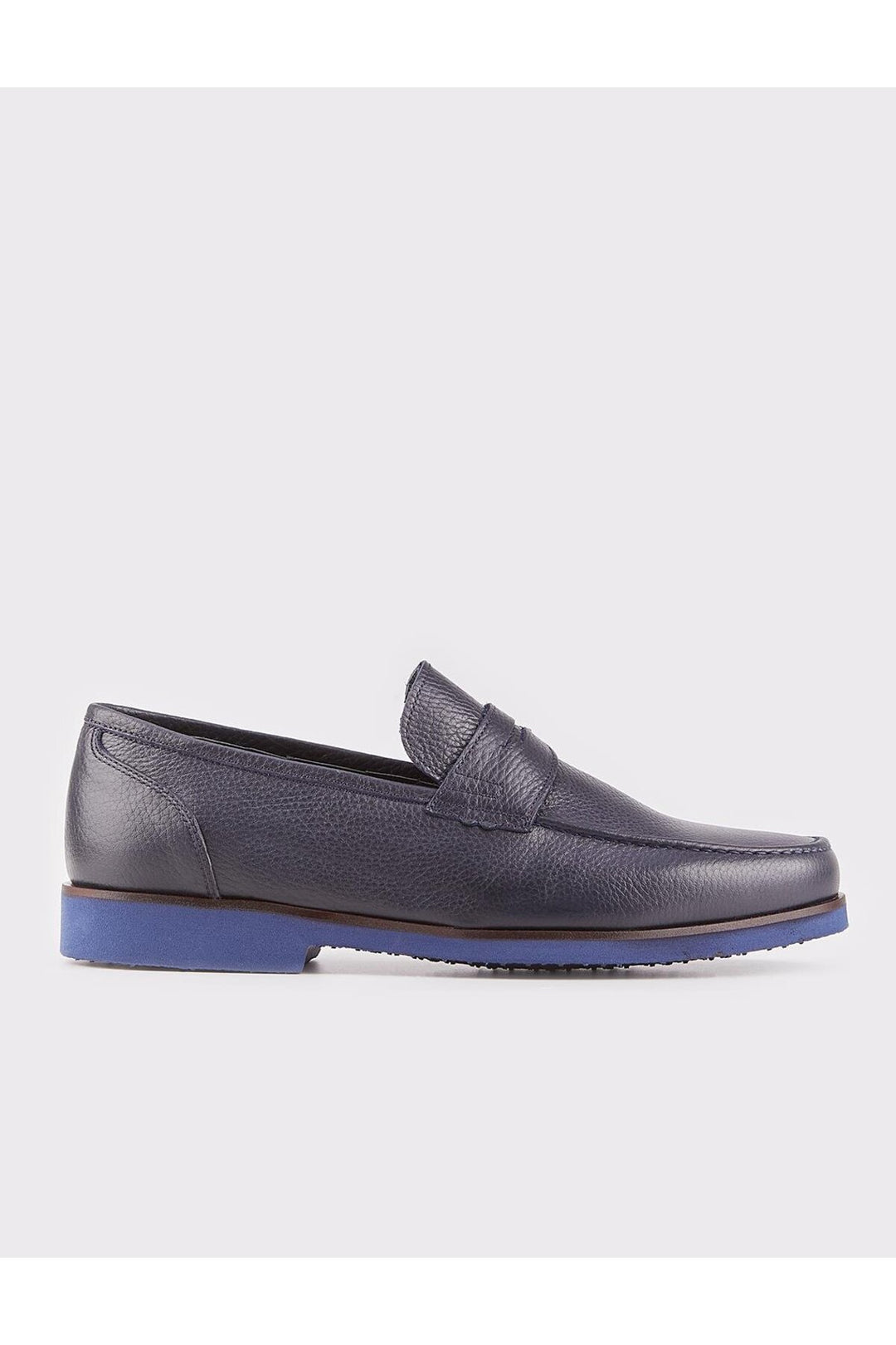 Cabani Shoes Chaussures de ville pour hommes en cuir véritable bleu marine avec détails de ceinture. - Bleu marine