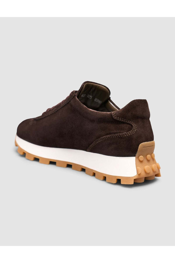 Cabani Shoes Baskets pour femmes en cuir véritable de vachette marron - Multicolore
