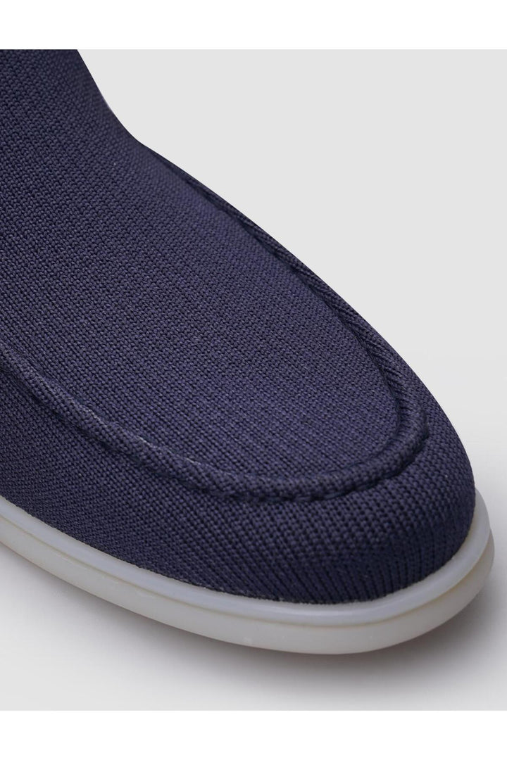 Cabani Shoes Tricot Bleu marine Homme Mocassins en Cuir Véritable avec Détails - Bleu marine