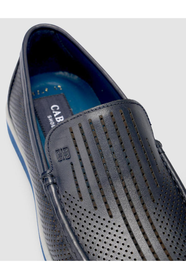 Cabani Shoes %100 Cuir Véritable Mocassins Pour Hommes Bleu marine - Bleu marine