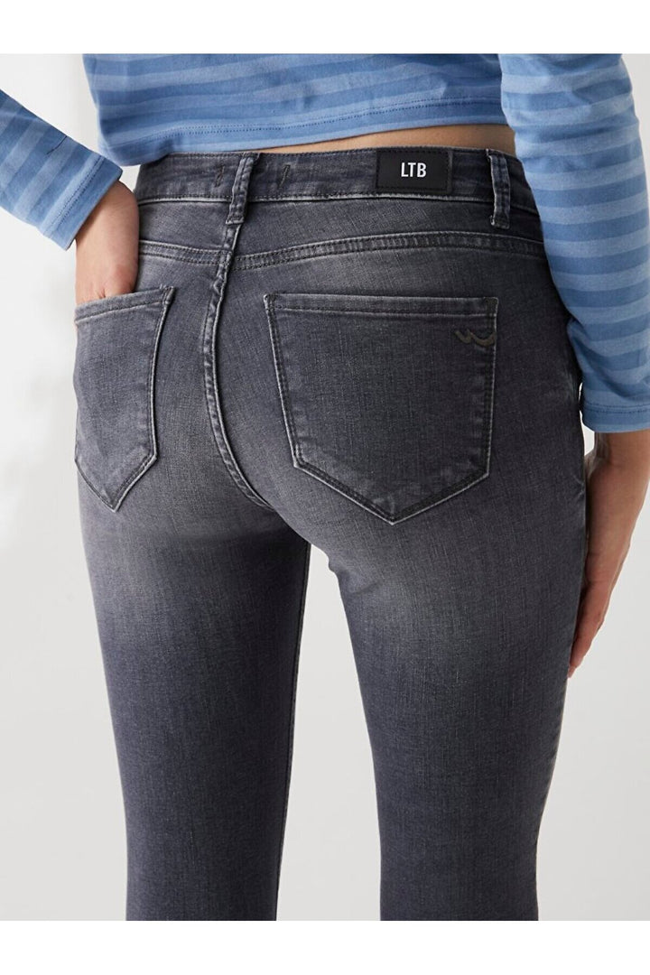 LTB Nıcole Jean Pantalon Droit Taille Moyenne - Griṡ_53922