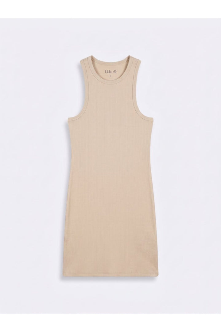 LTB Robe Basique Crème en Côtelé - Crème