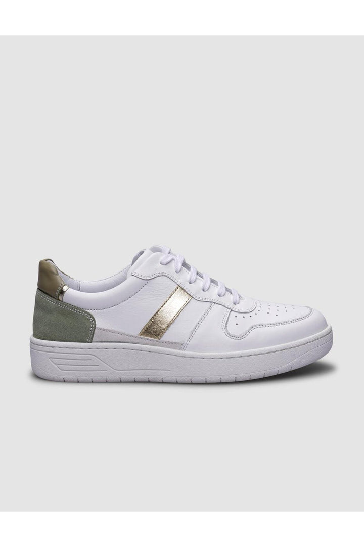 Cabani Shoes Baskets de sport pour femmes en cuir véritable 100% blanches - Blanc