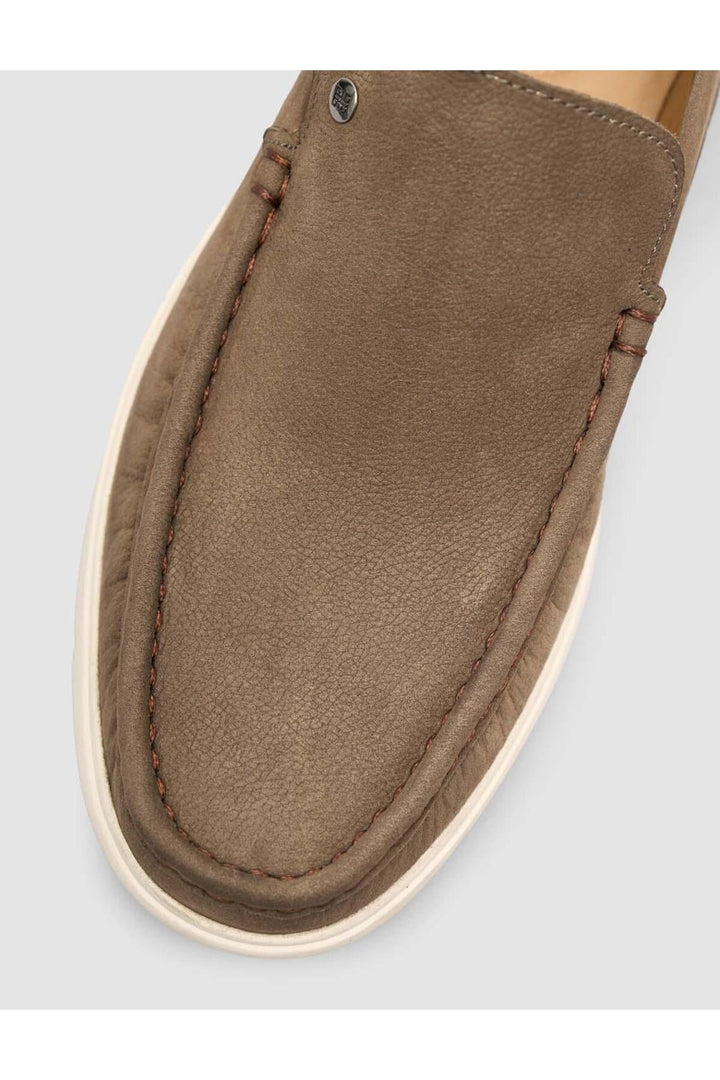 Cabani Shoes Loafer quotidien pour homme en cuir véritable kaki - Kaki