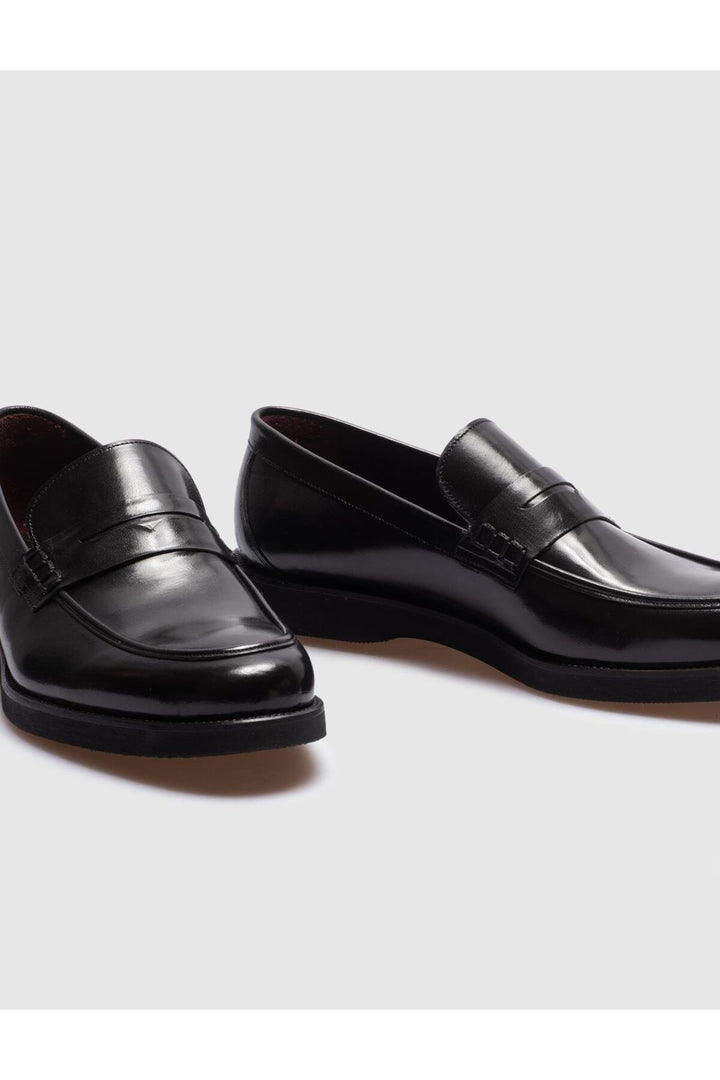 Cabani Shoes Chaussures décontractées pour hommes en cuir véritable avec ceinture noire - Noir