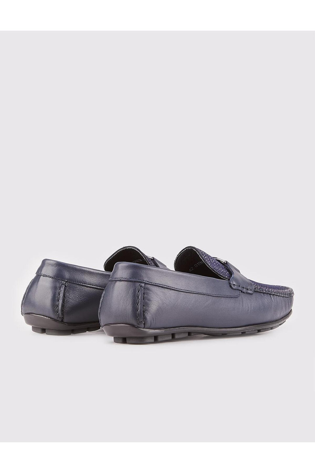 Cabani Shoes Chaussures pour hommes en cuir véritable bleu marine à semelle en caoutchouc - Bleu marine