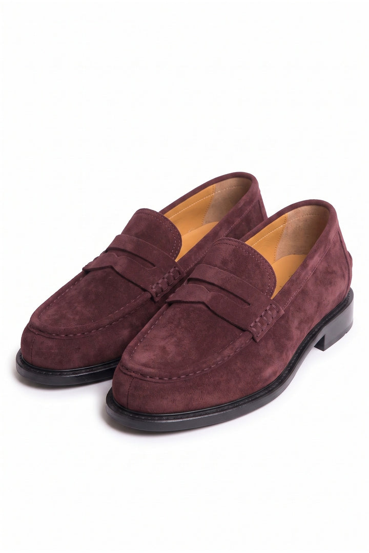 Wavelys Carmen Bordeaux Chaussures élégantes et confortables en cuir suédé véritable pour l'école et le travail au quotidien - Bordeaux