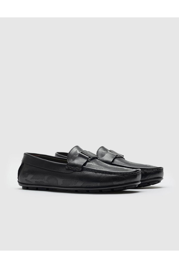 Cabani Shoes Chaussures pour hommes en cuir véritable noires - Noir