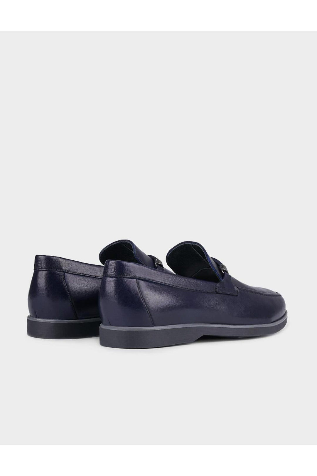 Cabani Shoes Chaussures de ville pour hommes en cuir véritable avec détails en caoutchouc bleu marine. - Bleu marine
