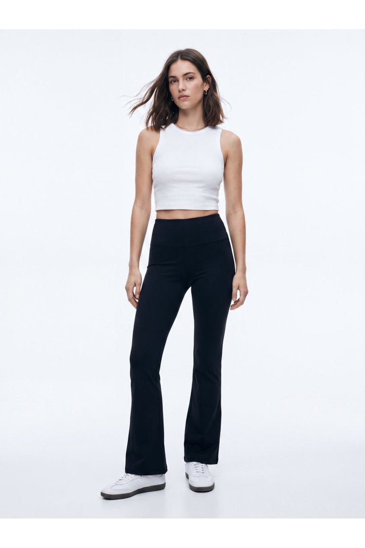 LTB Leggings Bleu marine à Taille Haute et Jambes Larges - Bleu marine