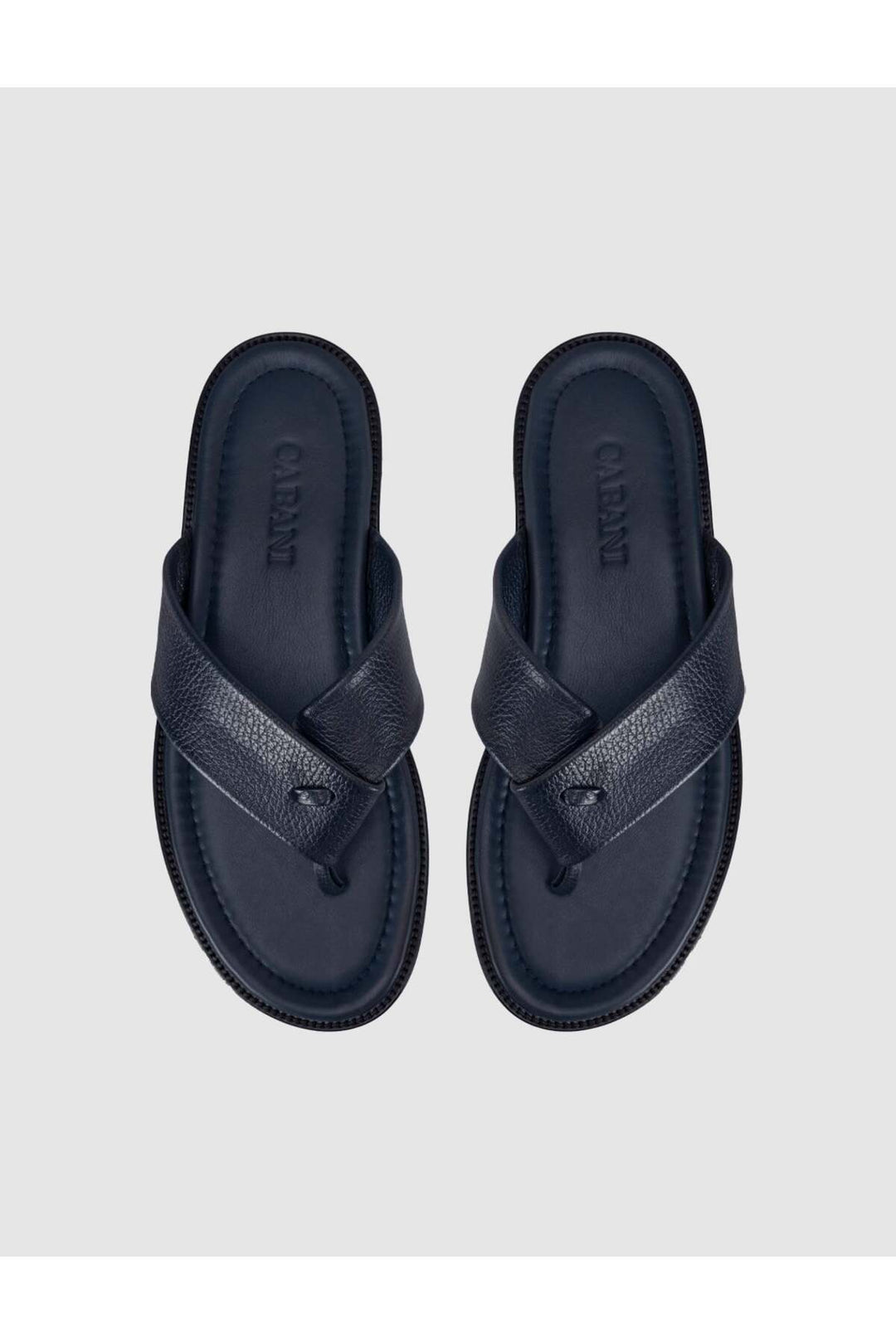 Cabani Shoes Sandales en cuir véritable pour homme en bleu marine. - Bleu marine