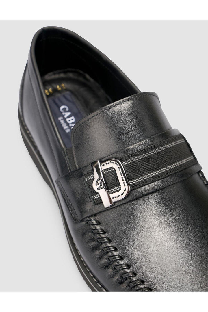 Cabani Shoes %100 Cuir véritable Noir Mocassins pour hommes - Noir