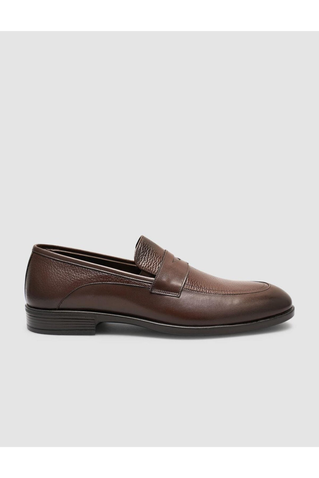 Cabani Shoes Chaussures Loafer pour hommes en cuir véritable 100% marron avec bandes. - Marron