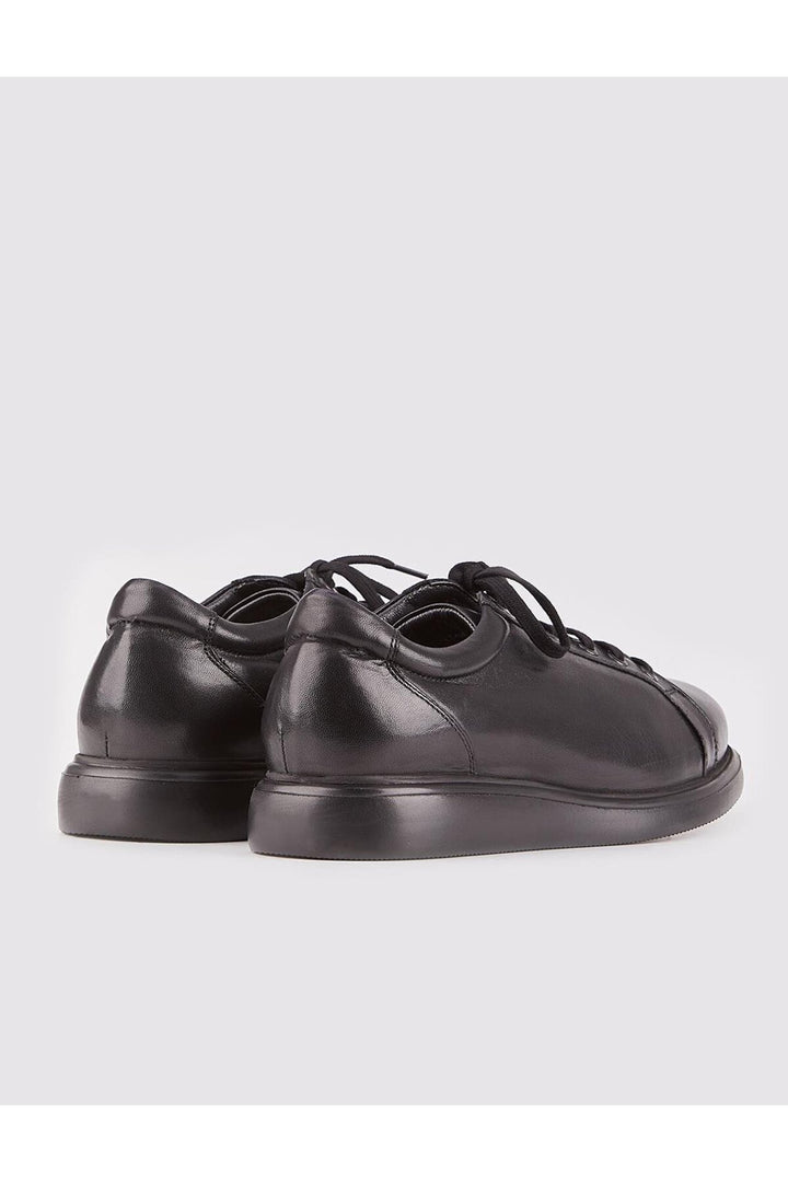 Cabani Shoes Chaussures de ville pour hommes en cuir véritable noires à lacets - Noir