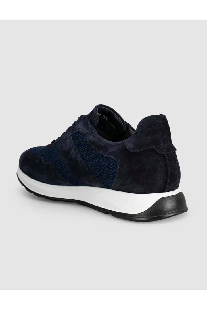 Cabani Shoes Baskets décontractées pour hommes en cuir véritable bleu marine - Bleu marine