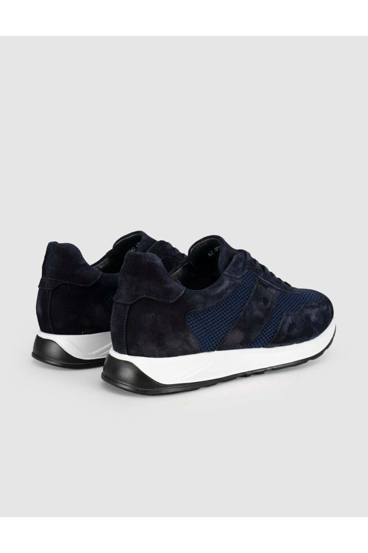 Cabani Shoes Baskets décontractées pour hommes en cuir véritable bleu marine - Bleu marine
