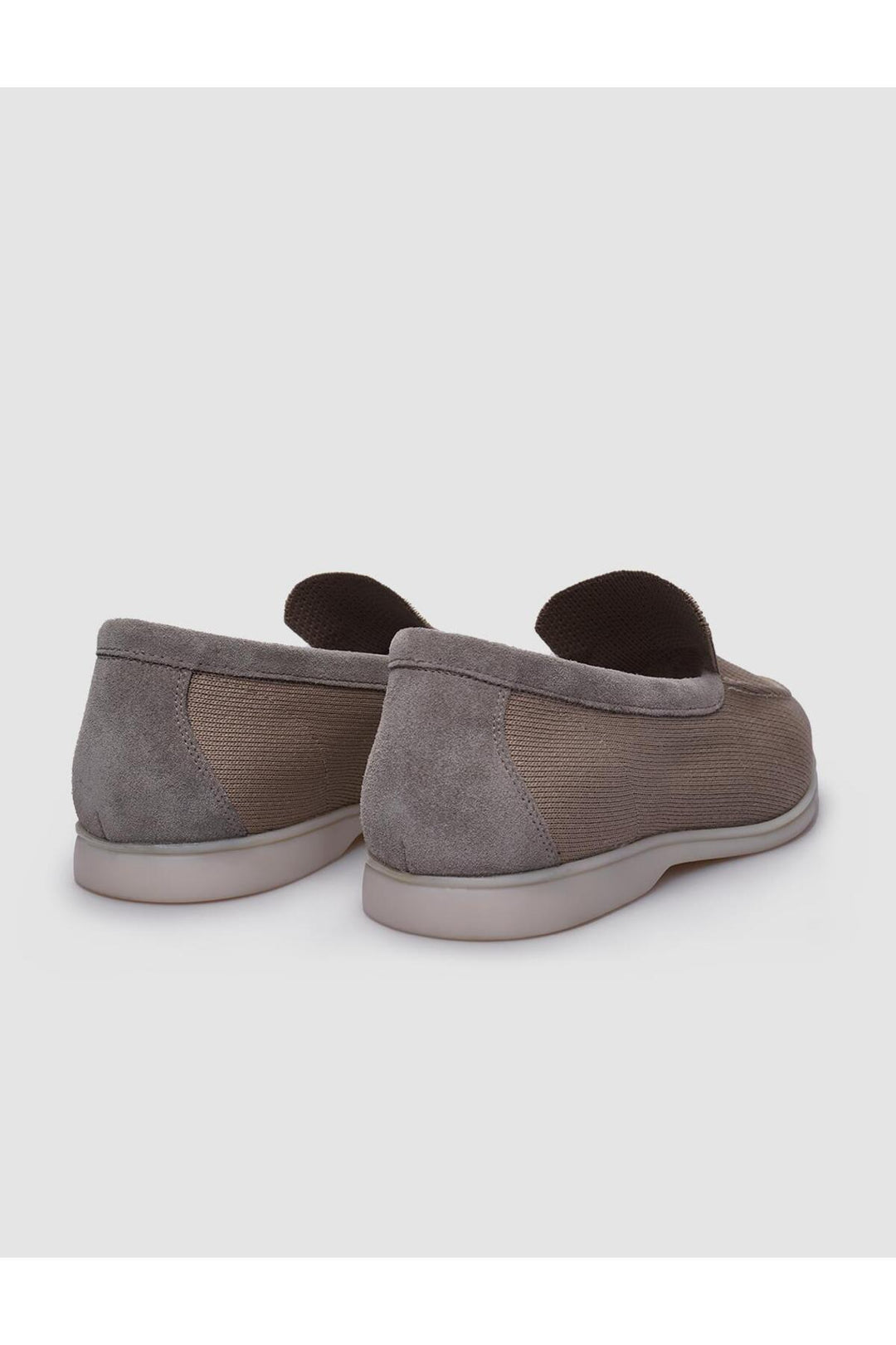 Cabani Shoes Mocassin pour homme en tricot beige avec détails en cuir véritable - Beige