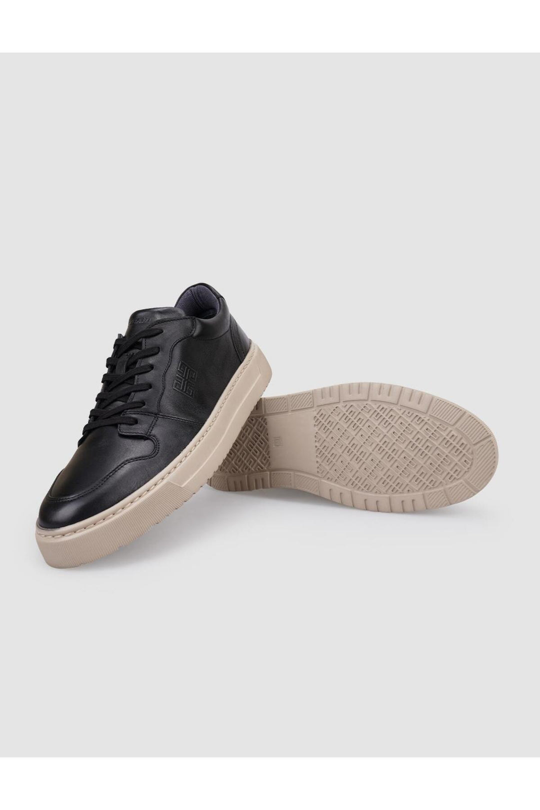 Cabani Shoes Chaussures de sport pour hommes en cuir véritable noir à lacets 100% - Noir