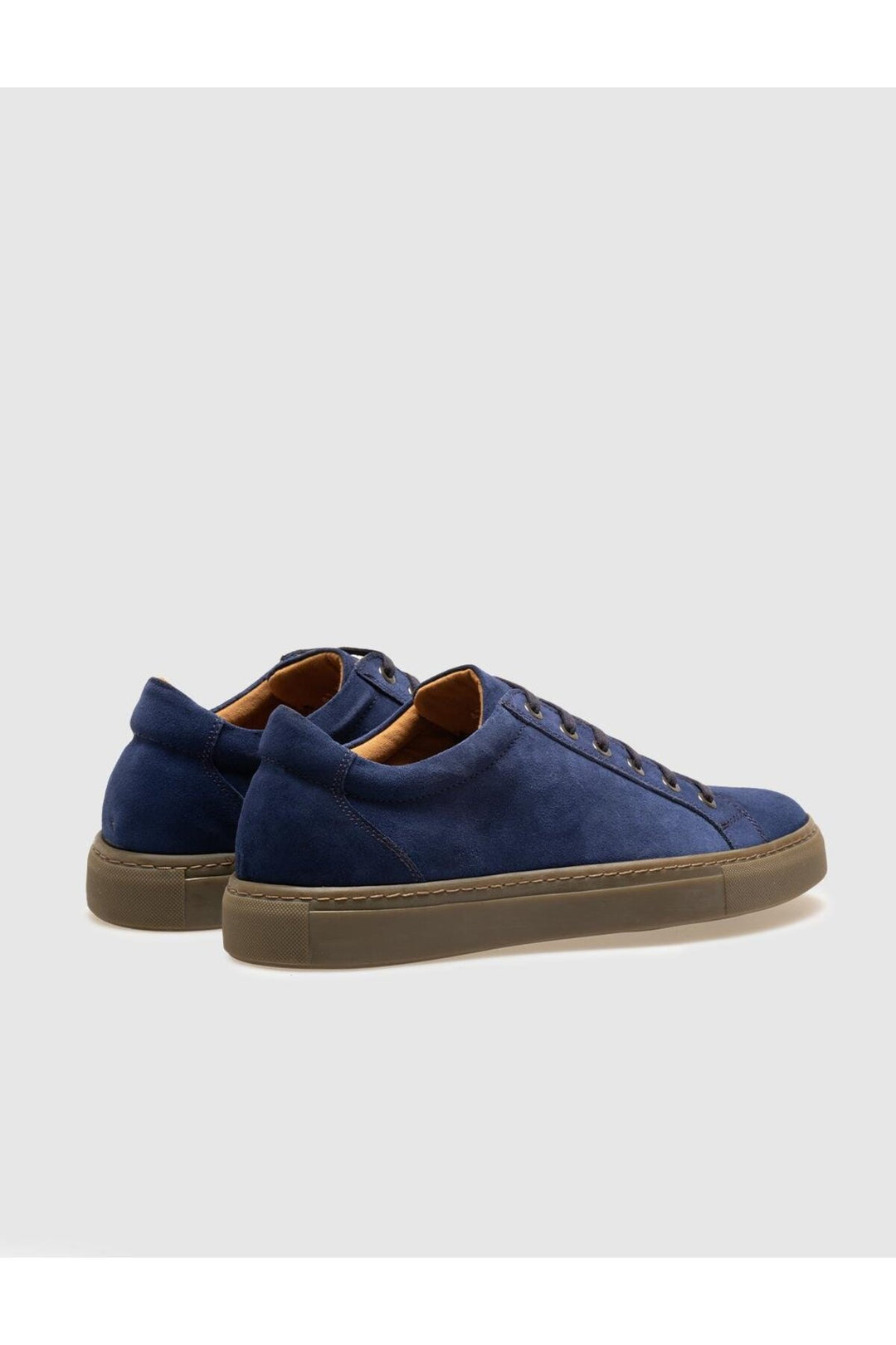 Cabani Shoes Chaussures de sport pour hommes en cuir véritable en suède bleu avec lacets. - Bleu