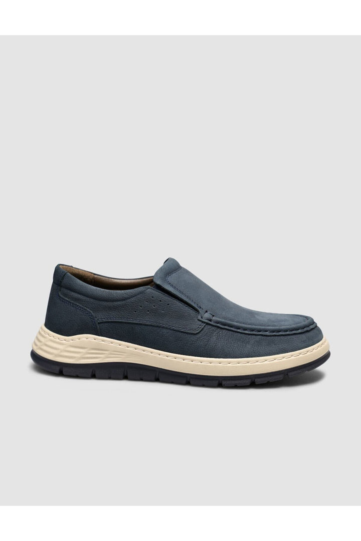 Cabani Shoes Bleu marine Cuir Véritable Chaussures Loafer pour Homme - Bleu marine