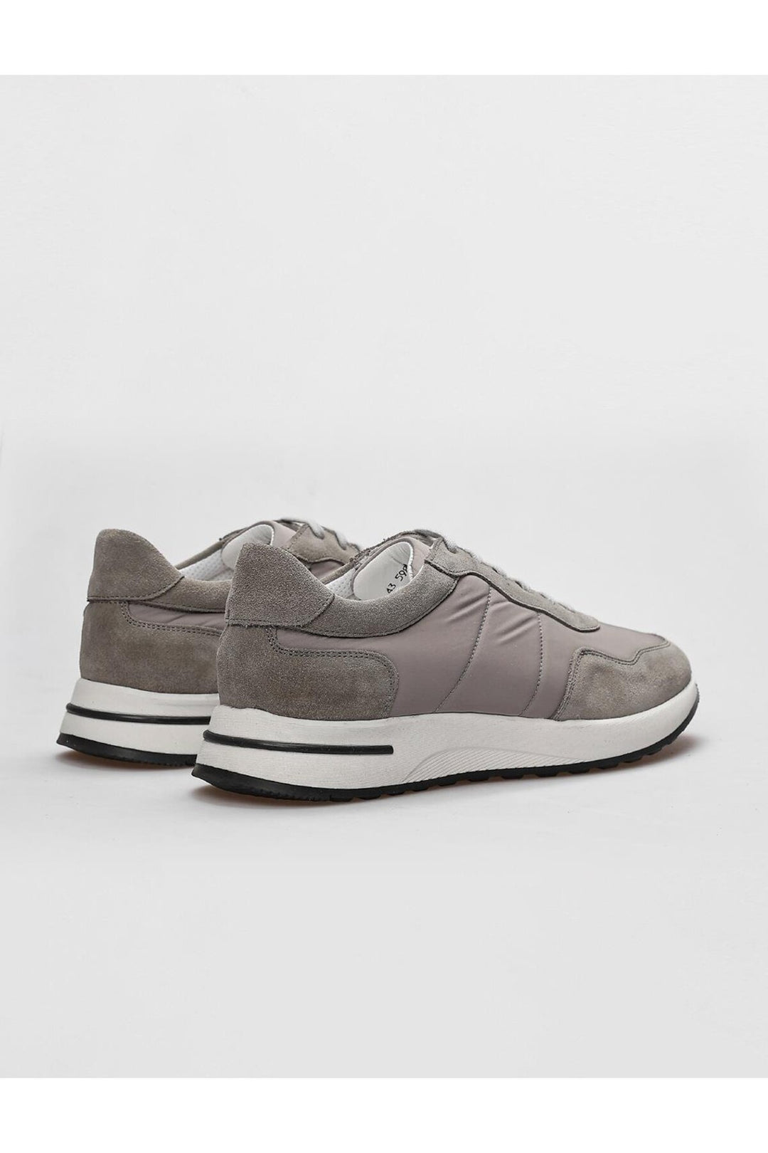 Cabani Shoes Chaussures de sport pour hommes en cuir véritable gris à lacets. - Gris