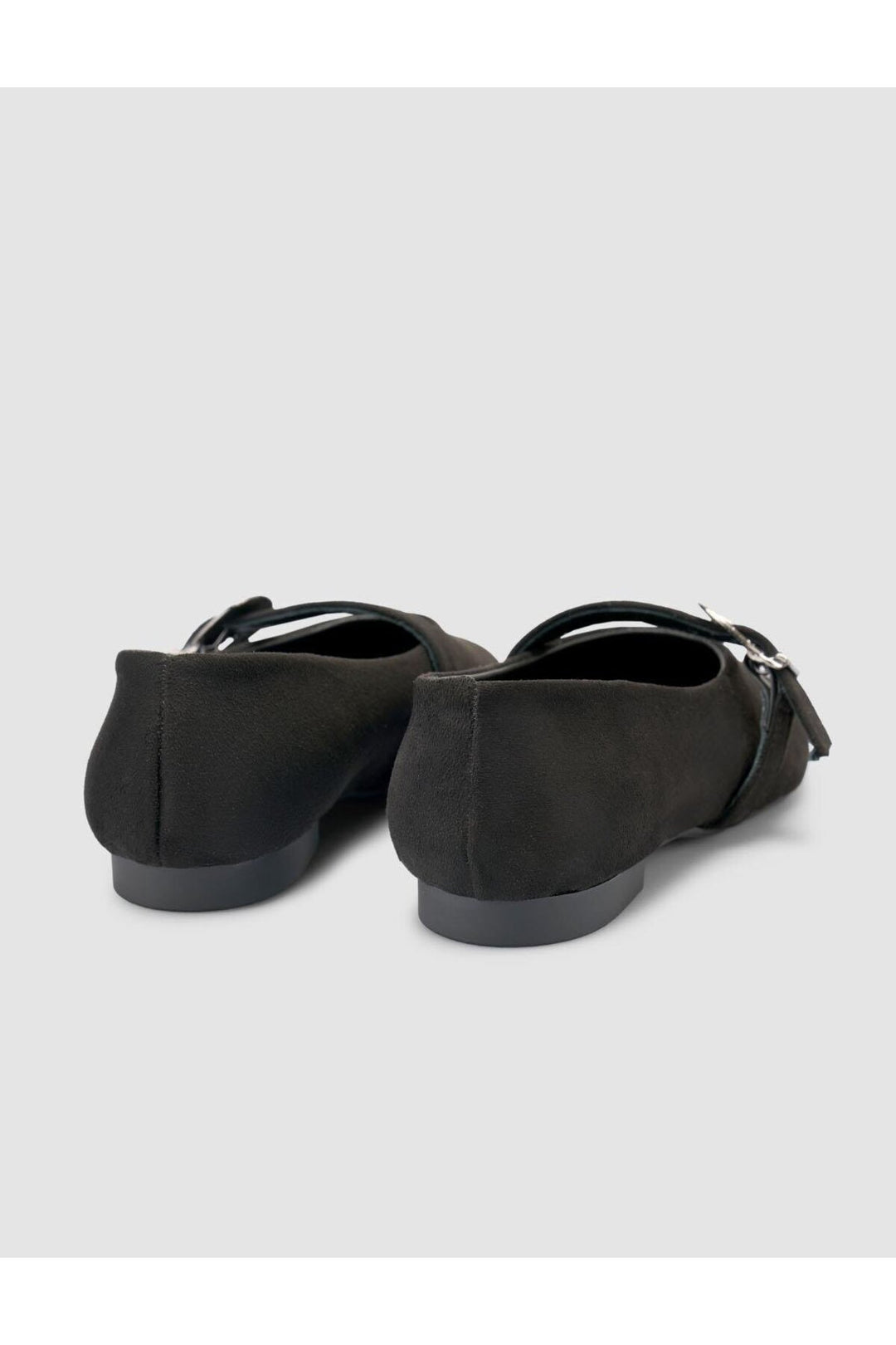 Cabani Shoes Ballerines noires pour femmes avec détail de boucle en suède Saros. - Noir