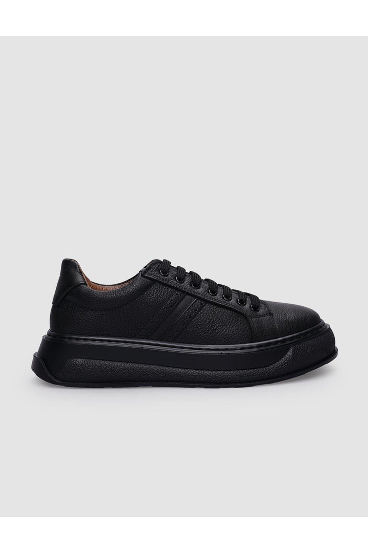 Cabani Shoes Chaussures de sport pour femmes en cuir véritable noir à lacets 100% - Multicolore