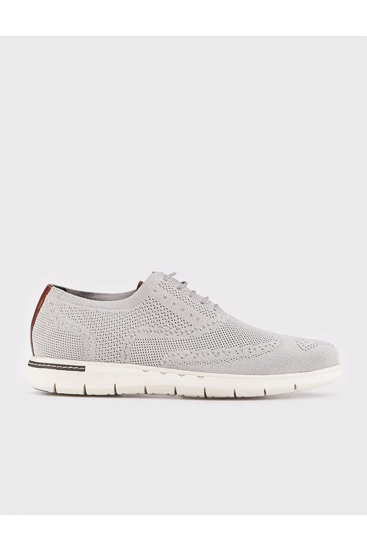 Cabani Shoes Chaussures de ville pour hommes en tricot gris avec semelle en EVA et lacets. - Gris