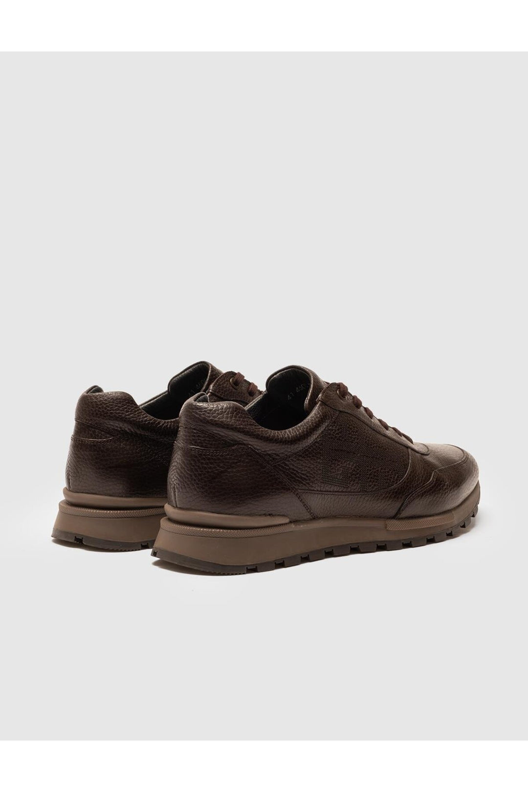 Cabani Shoes Chaussures de sport pour hommes en cuir véritable marron à lacets - Marron