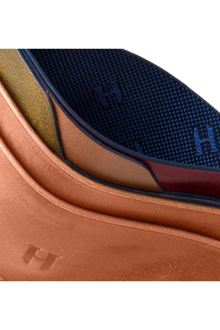 Helmbrook Porte-cartes fin en cuir véritable pour homme avec protection RFID Elton Tan Plus