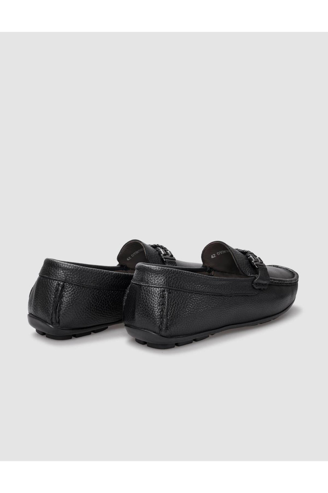 Cabani Shoes Mocassin homme en cuir véritable noir à boucle - Noir