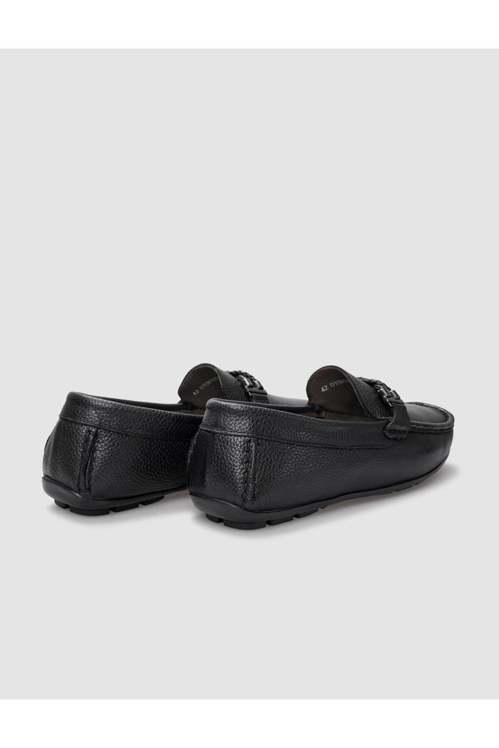 Cabani Shoes Mocassin homme en cuir véritable noir à boucle - Noir