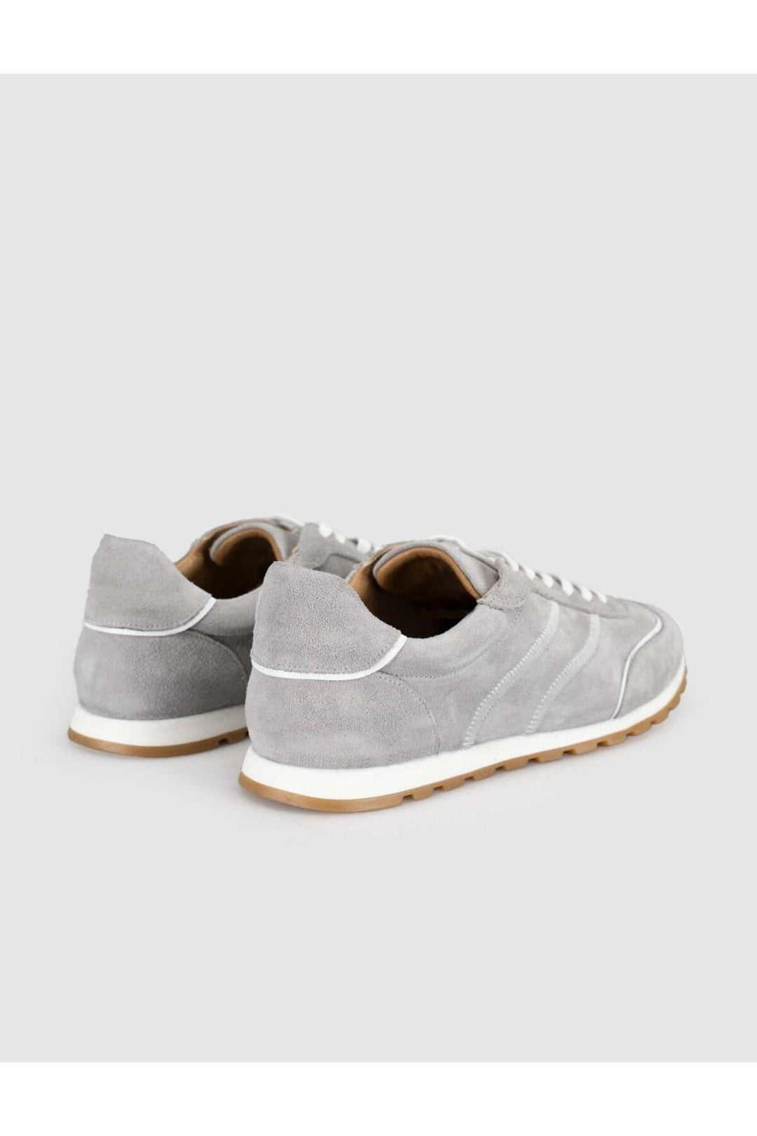 Cabani Shoes Baskets décontractées pour femmes en cuir véritable gris - Gris