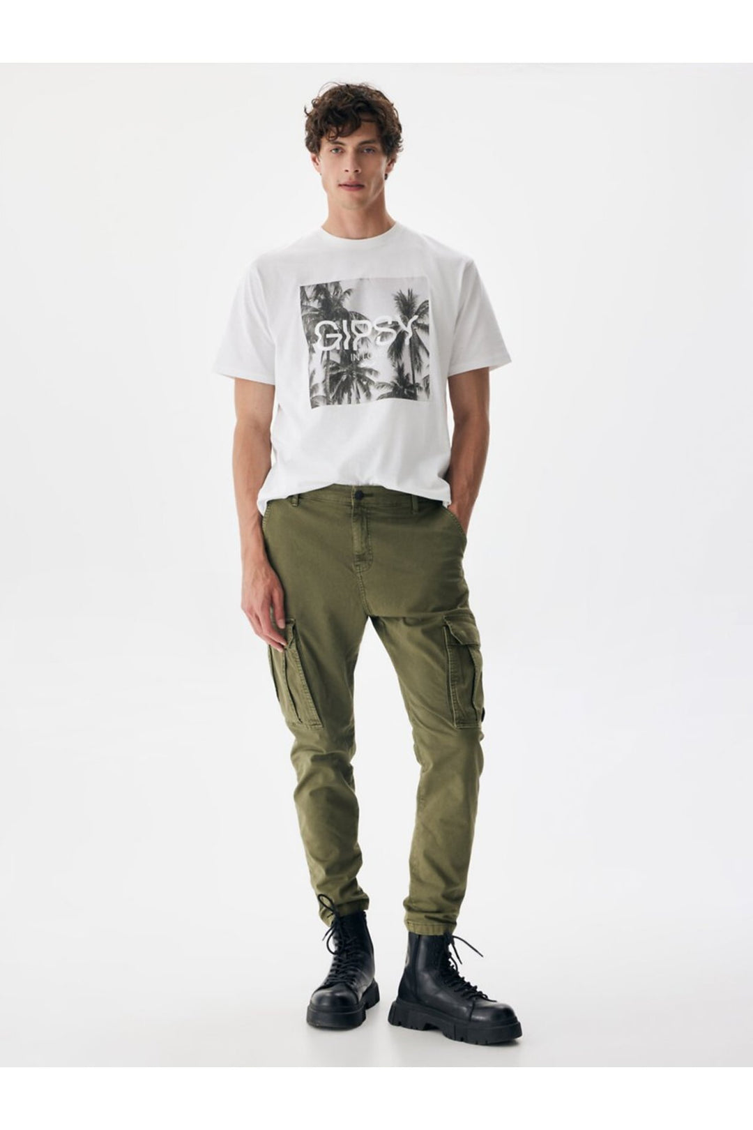 LTB Pantalon vert gabardine jambes droites - Vert