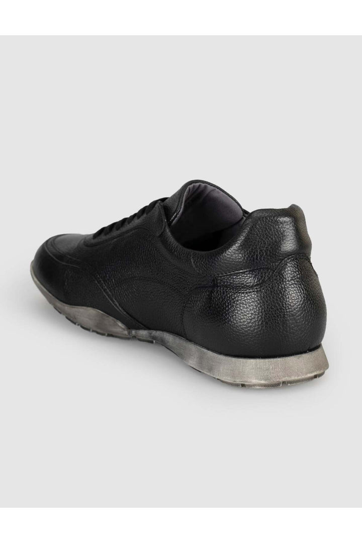 Cabani Shoes Baskets décontractées pour hommes en cuir véritable noir - Multicolore